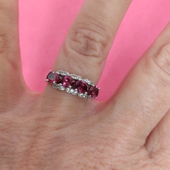 Blush Pink garnet ring size 6 - Picture 6 of 8